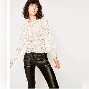 The Kooples Lace top with Balloon Sleeves